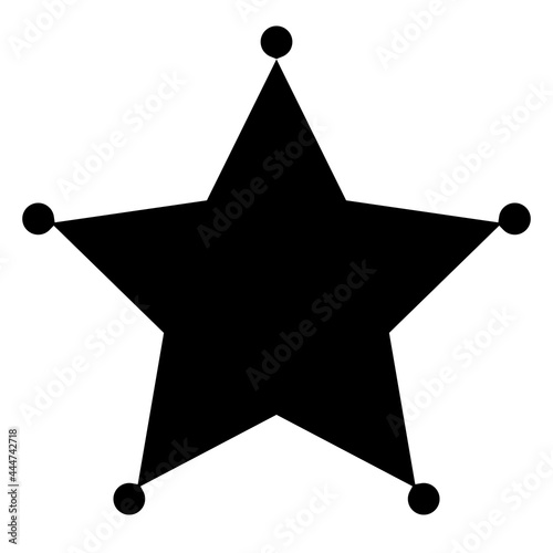 Sheriff's badge, star icon, design element. Deputy, police bade