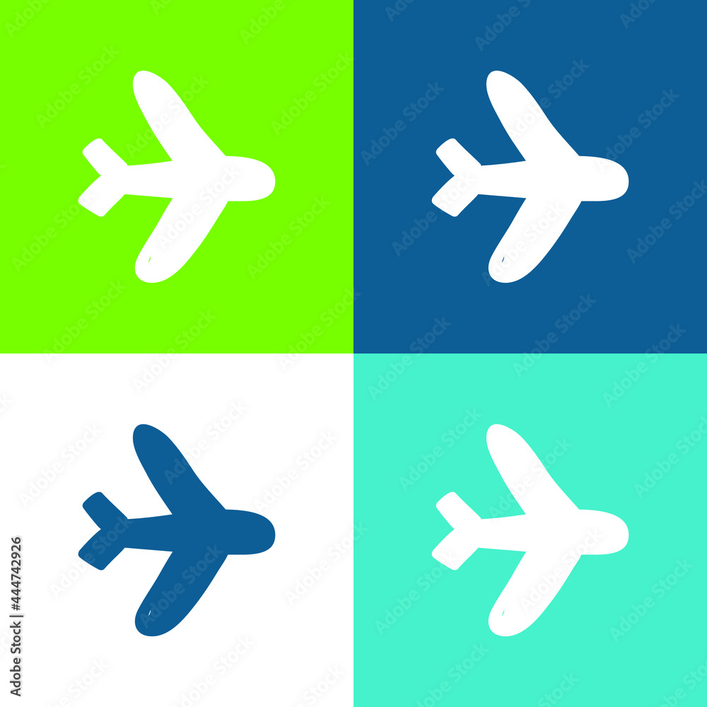 Airplane Mode Flat four color minimal icon set