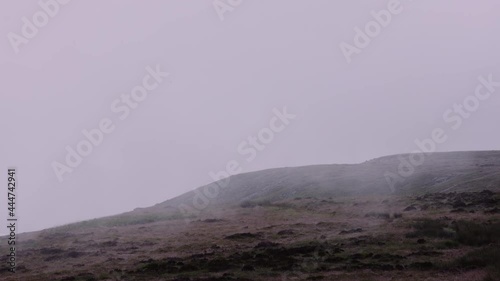 Fog moving across moorland