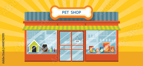 Pet Shop Building with Products and Equipments inside the Store