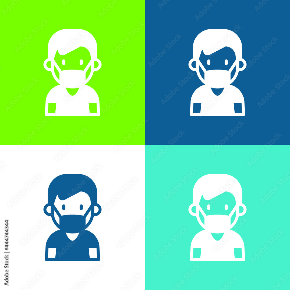 Boy Flat four color minimal icon set Boy Flat four color minimal icon set