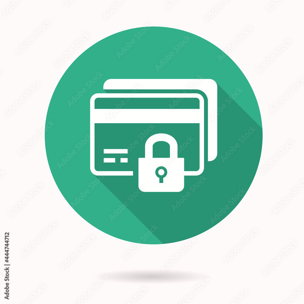 Secure payment icon with long shadow for graphic and web design. Secure payment icon with long shadow for graphic and web design.
