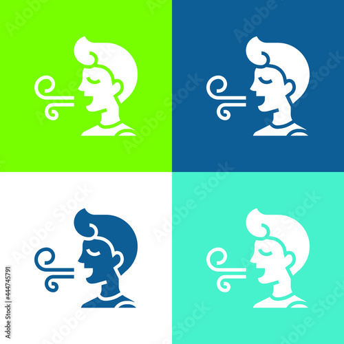 Bad Breath Flat four color minimal icon set