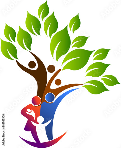 Illustration art of a family tree logo with isolated background