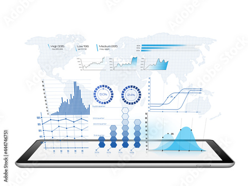 Diagrams projecting from digital tablet