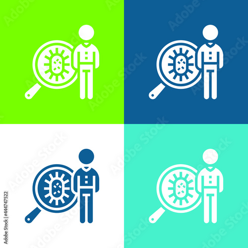 Bacteria Flat four color minimal icon set