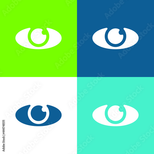 Big Eye Flat four color minimal icon set