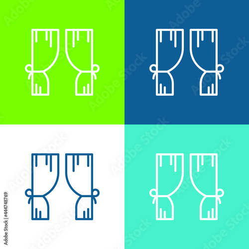 Blinds Flat four color minimal icon set