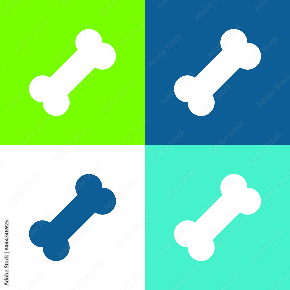 Bone Flat four color minimal icon set Bone Flat four color minimal icon set