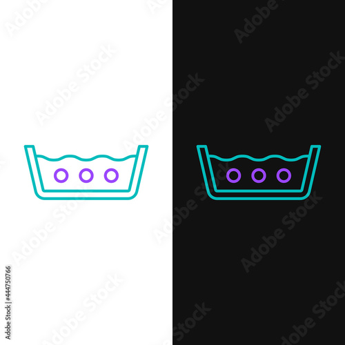 Line Washing under 50 degrees celsius icon isolated on white and black background. Temperature wash. Colorful outline concept. Vector