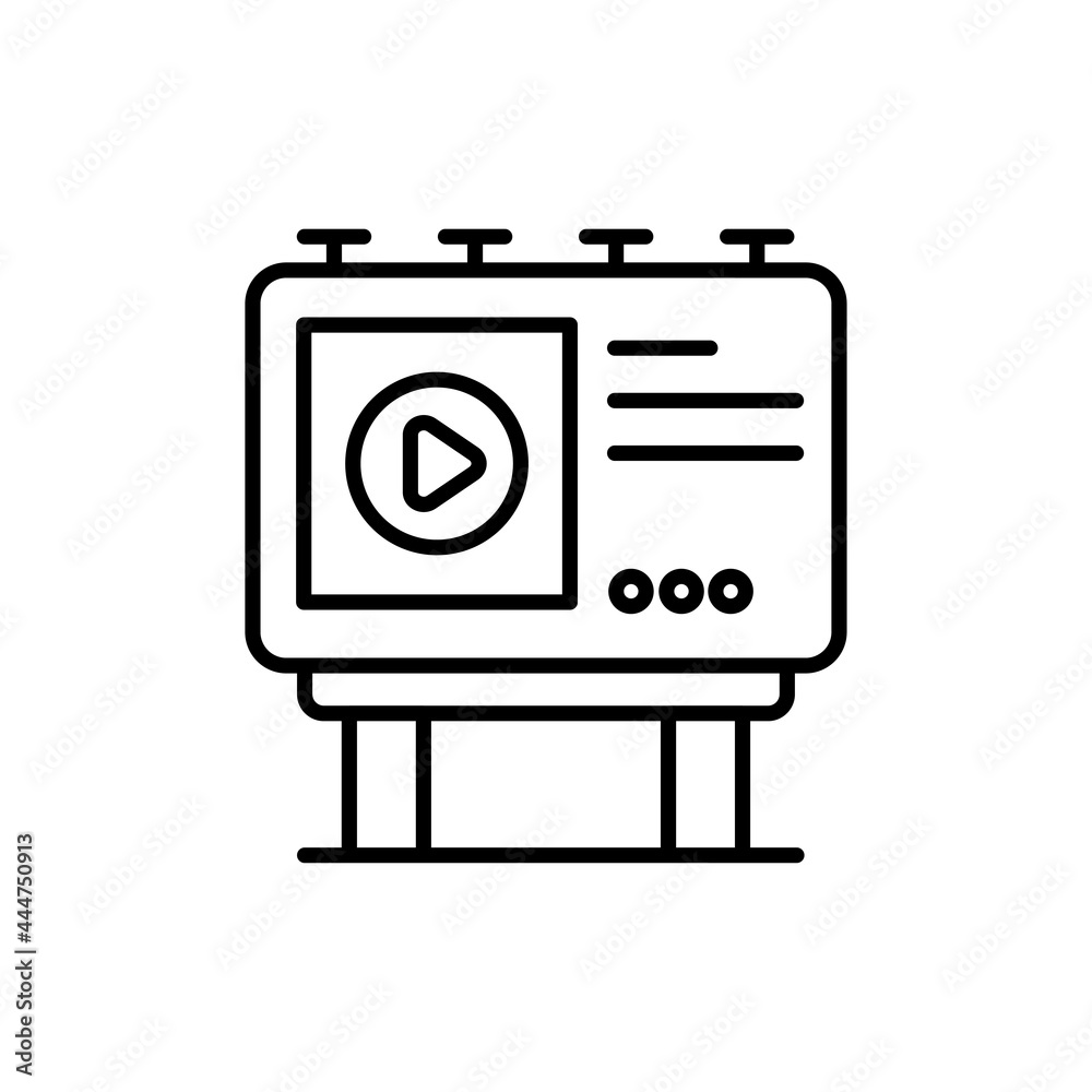 Billboard vector outline icon. EPS 10 file marketing and advertising symbol Billboard vector outline icon. EPS 10 file marketing and advertising symbol