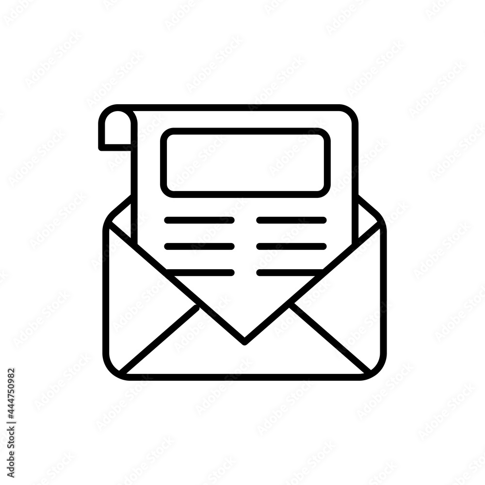 News Letter vector outline icon. EPS 10 file marketing and advertising symbol News Letter vector outline icon. EPS 10 file marketing and advertising symbol