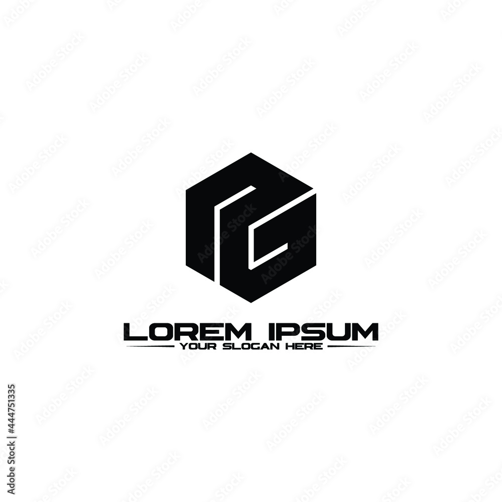 Fototapeta premium Letter PG hexagon logo design vector