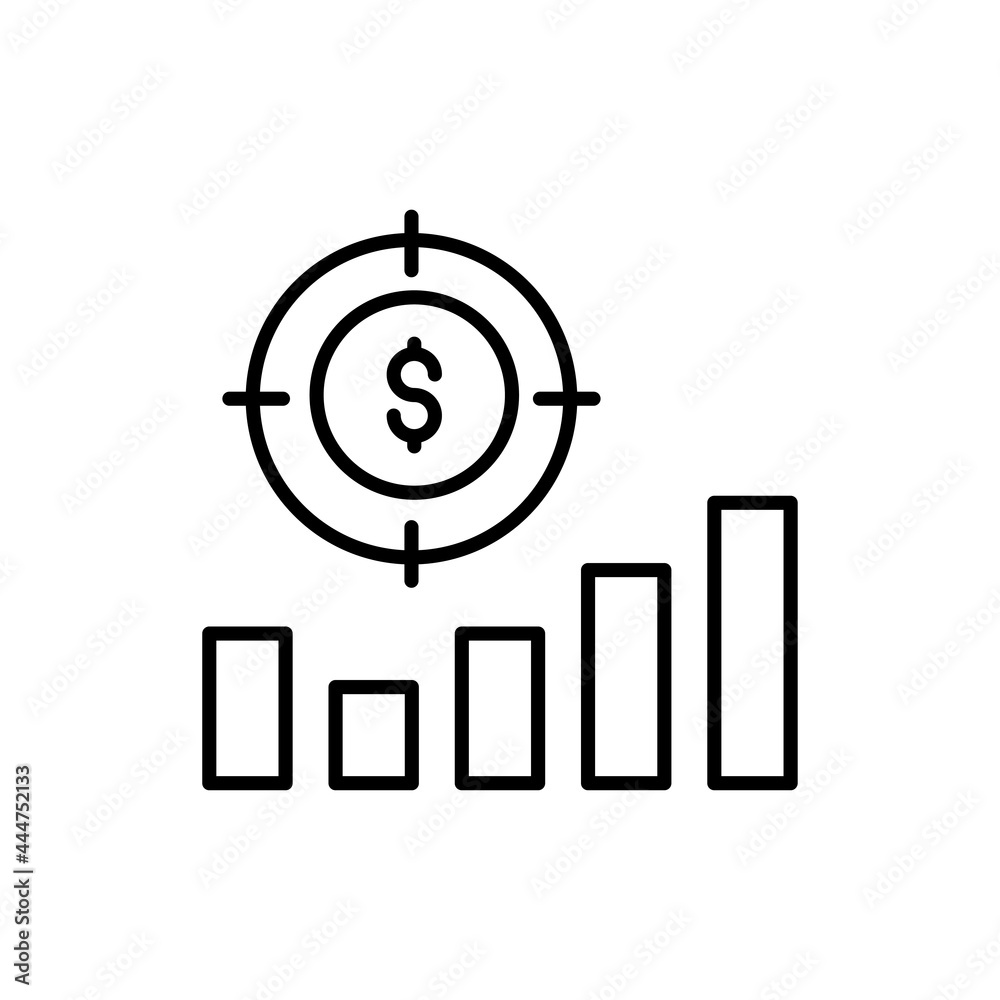 Sales Target vector outline icon. EPS 10 file marketing and advertising symbol Sales Target vector outline icon. EPS 10 file marketing and advertising symbol