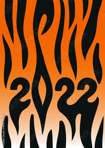 Vector illustration 2022 New Year of the Tiger Chinese calendar
