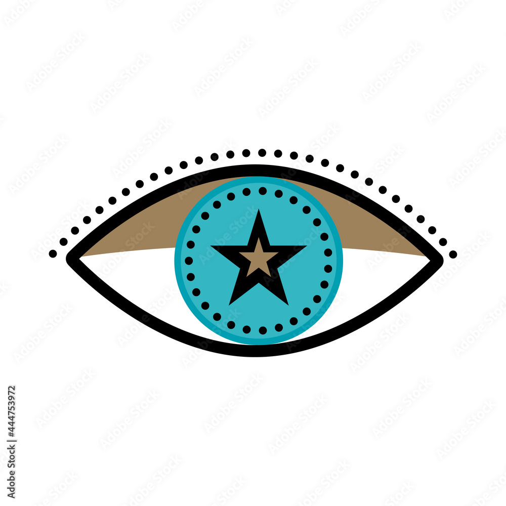 Eye Mystic  Boho Symbol. Abstract Evil Eye Sign for Design T Shirt Print, Tarot Card Cover