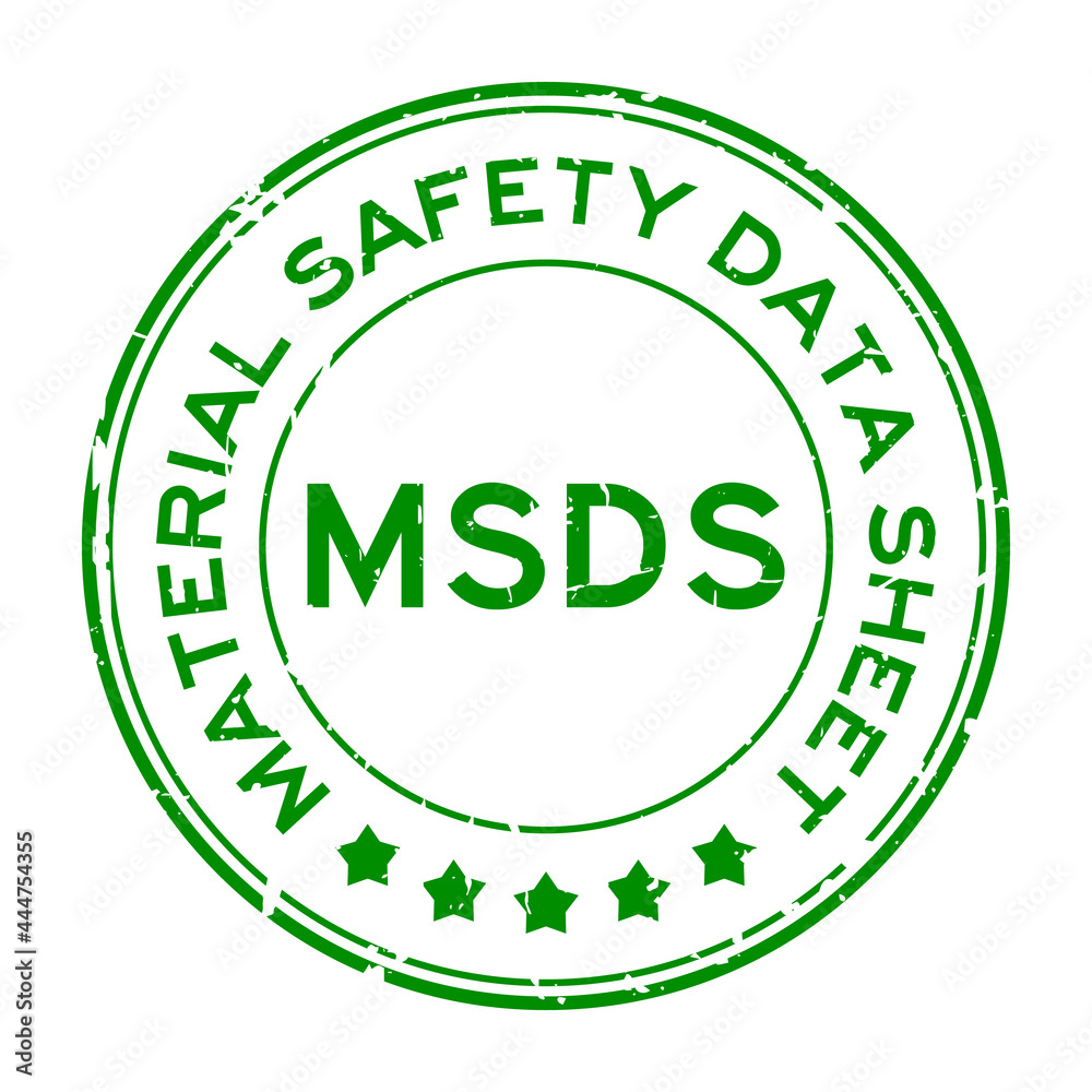 Grunge green MSDS (Abbreviation of material safety data sheet) word round rubber seal stamp on white background Grunge green MSDS (Abbreviation of material safety data sheet) word round rubber seal stamp on white background