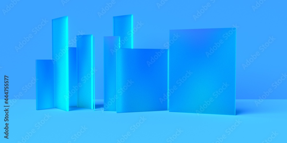 3D rendering of blue geometry background