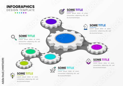 Infographic design template. Creative concept with 6 steps
