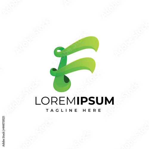 Letter F modern logo design template