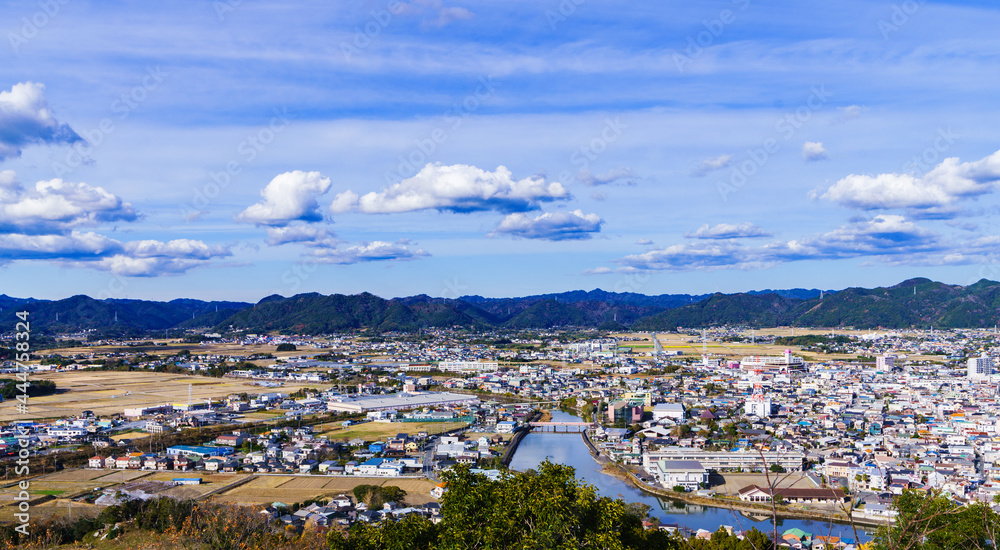 Landscape of Kamogawa city in Japan