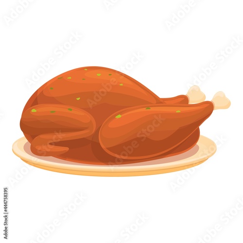 Grilled chicken icon cartoon vector. Grill meat roast. Cooked chicken