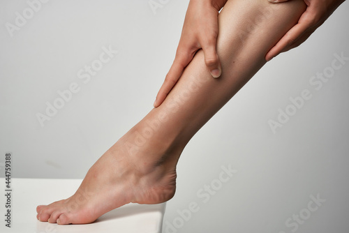 female leg massage injury treatment medicine health