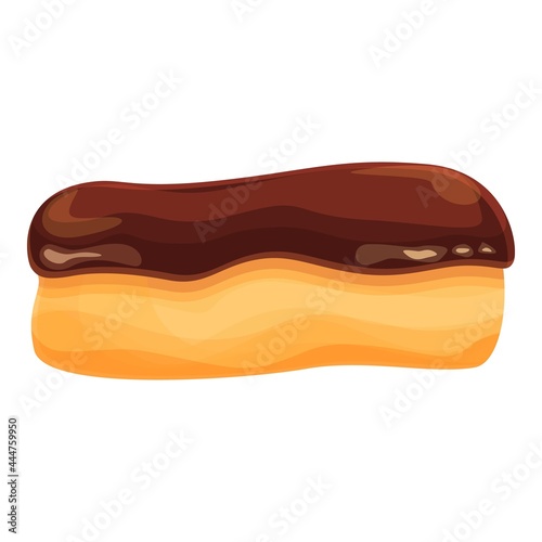 Chocolate eclair icon cartoon vector. Dessert food. Pastry bakery