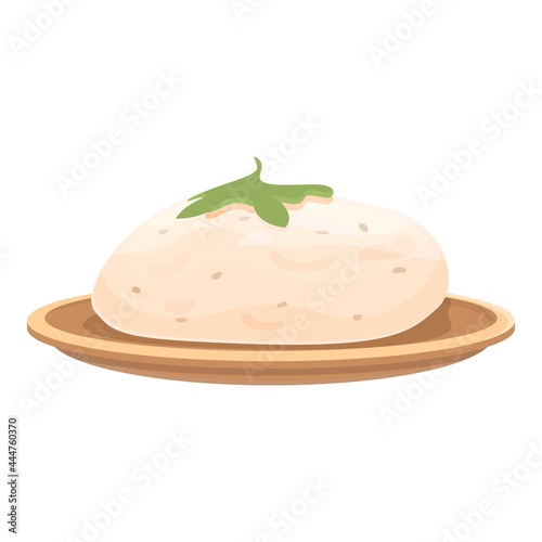 White cheese icon cartoon vector. Feta piece cheese. Food slice mozzarella