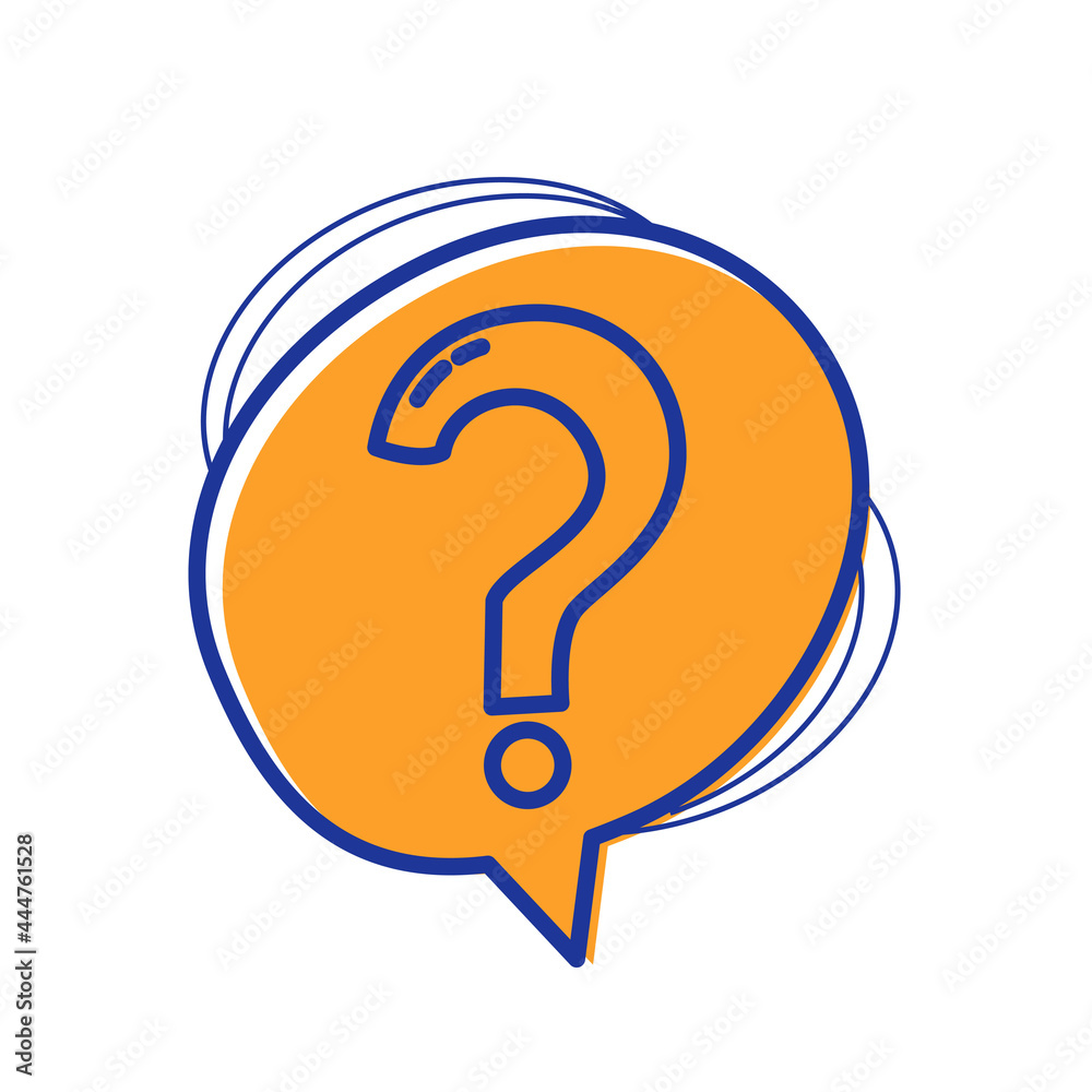 Question bubbles line icon, Ask help sign, Faq questionnaire symbol Line style question bubbles icon. Line art concept vector illustration
