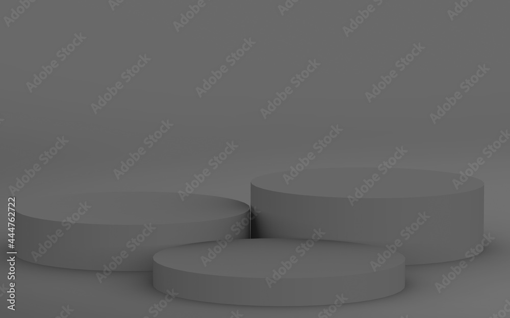 Abstract 3d gray black color cylinder podium minimal studio background. Abstract 3d gray black color cylinder podium minimal studio background.