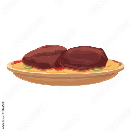 Meat cutlet icon cartoon vector. Beef pork. Steak bacon food