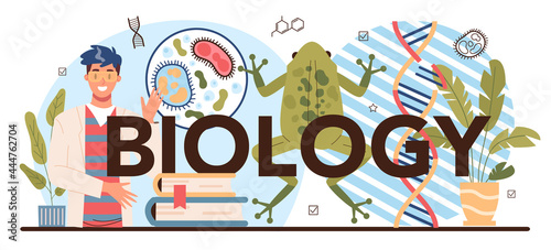 Fotografia, Obraz Biology typographic header