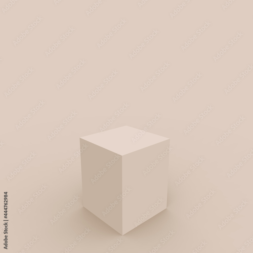 3d brown creamy cube and box podium minimal scene studio background. Abstract 3d geometric shape object illustration render. Natural color tones. 3d brown creamy cube and box podium minimal scene studio background. Abstract 3d geometric shape object illustration render. Natural color tones.
