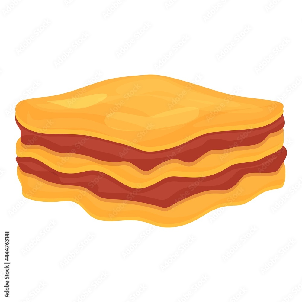 Lasagne icon cartoon vector. Lasagna dish. Italian meat pasta Lasagne icon cartoon vector. Lasagna dish. Italian meat pasta