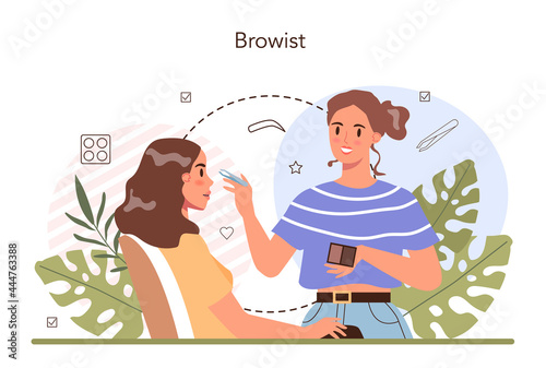 Eyebrow master concept. Master making perfect eyebrows.