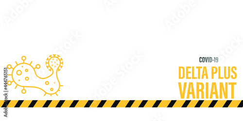 Coronavirus delta plus variant background. White background.
