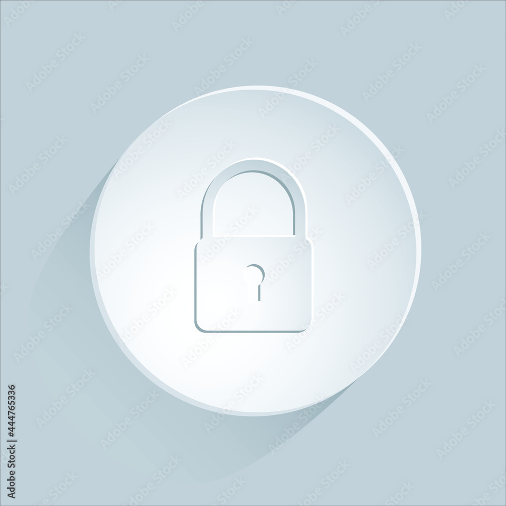 vector lock icon on white button vector lock icon on white button