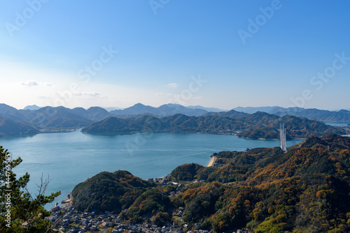 Landscape of the Seto Inland Sea, Takamiyama Observatory in Onomichi City © pikumin
