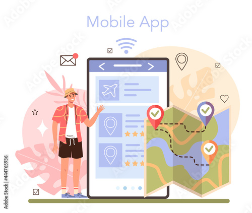 Tour guide online service or platform. Tour entertainment, city excursion