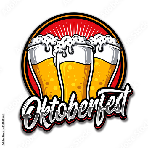 Oktoberfest Vintage Badge Logo Template