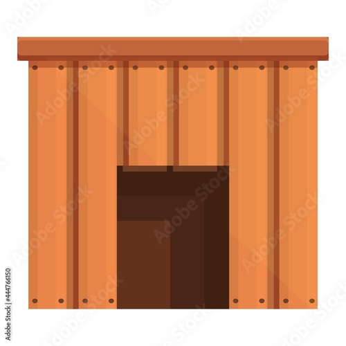 Big dog kennel icon cartoon vector. Cute dog home. Puppy house