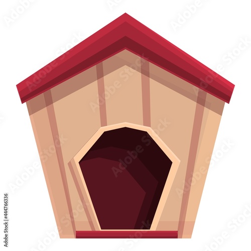 Park dog kennel icon cartoon vector. Pet house. Wooden doghouse