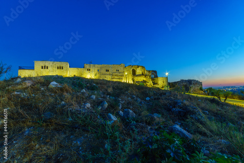 Evening view of the Crusader Ottoman Fortress of Migdal Tsedek photo