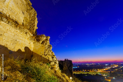 Evening view from the fortress towards Gush Dan, Migdal Tsedek photo
