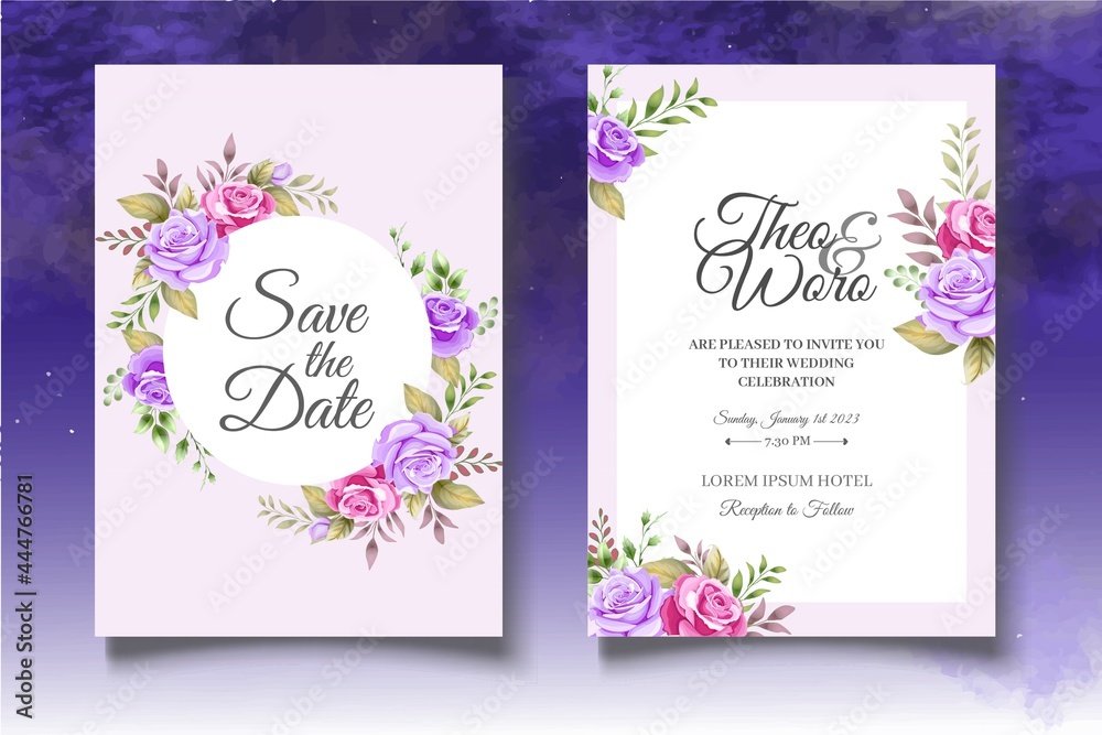 Beautiful floral wedding invitation card template Beautiful floral wedding invitation card template