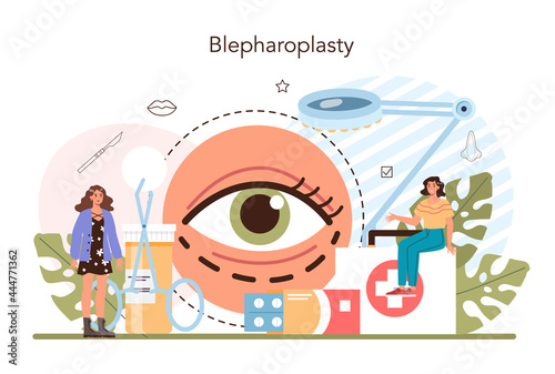 Plastic surgery concept. Idea of modern face aesthetic medicine.