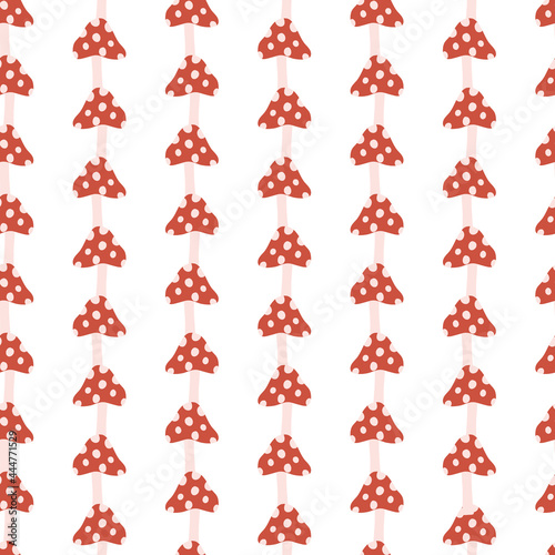 Red and Pink Polka Dot Mushroom Striped Seamless Pattern Background