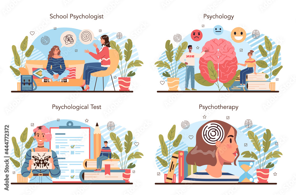 Psychology school course set. School psychologist consultation Psychology school course set. School psychologist consultation