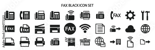 ファックスやプリンターに関連したアイコンセット photo